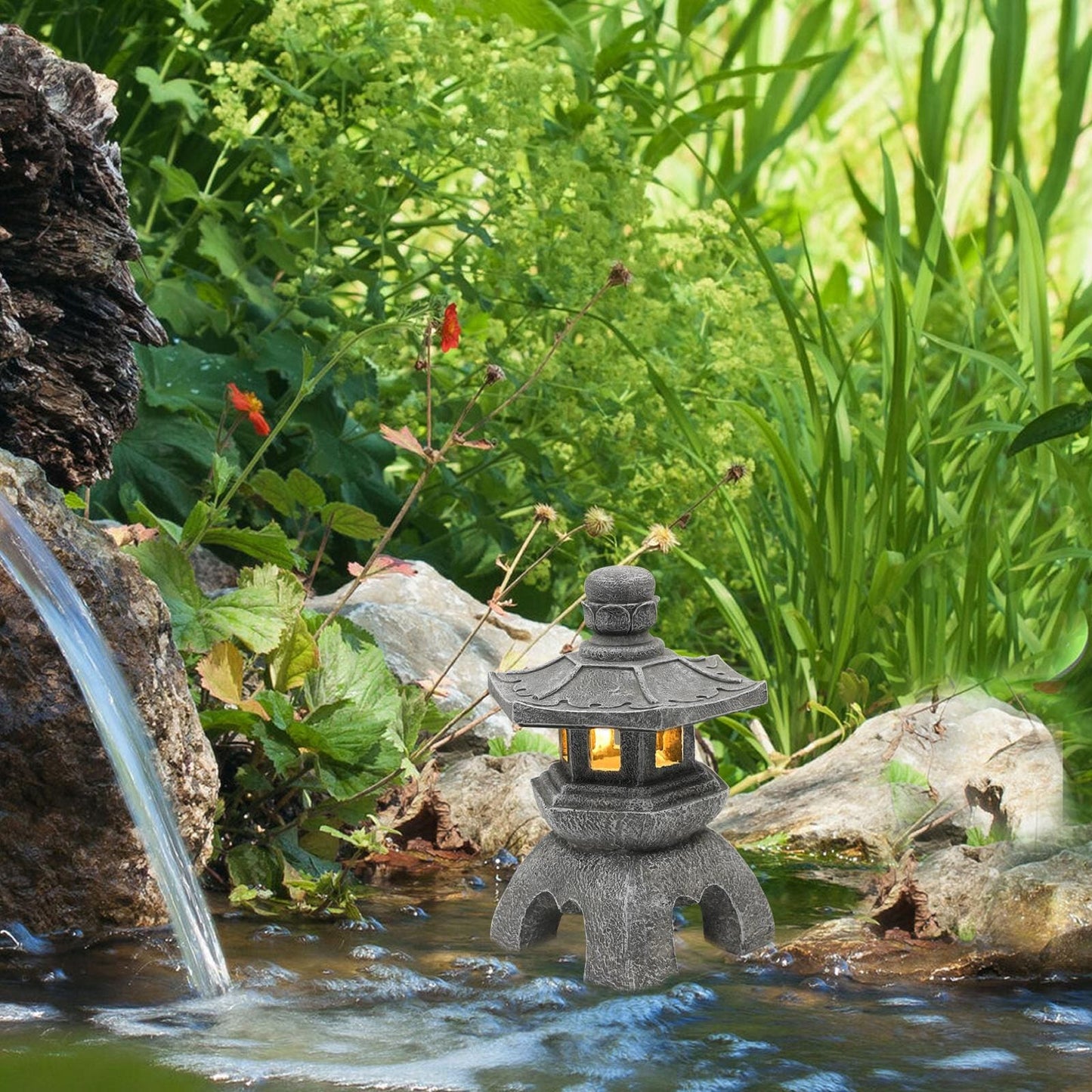 Lanterne de Jardin Japonaise Solaire - Décoration Extérieure Traditionnelle