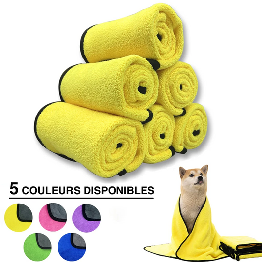 Serviette en fibres douces à séchage rapide pour animaux de compagnie