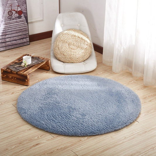 Tapis Rond et Soft Bleu